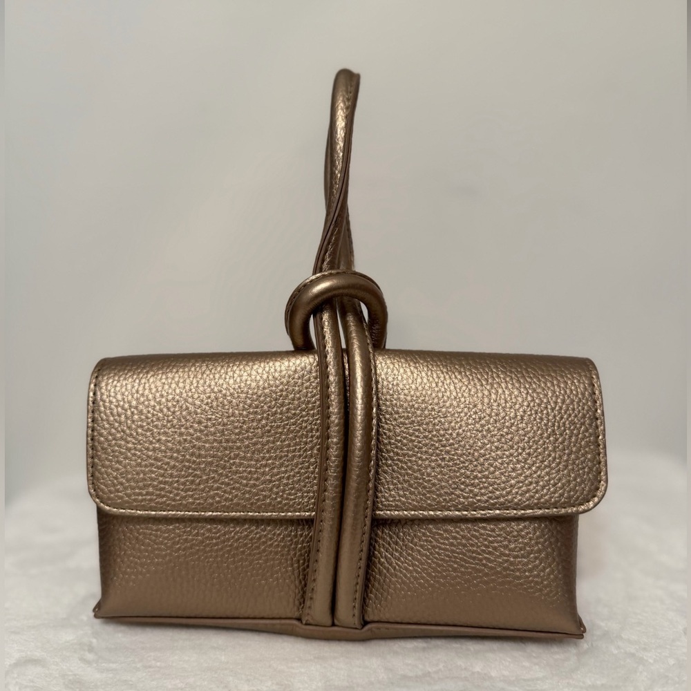 Chantecaille Metallic Gold  Loop Lock Wristlet
